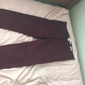 Maroon khakis,